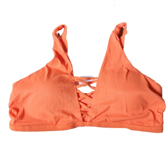 SEXY ☆ ORANGE CAGED FRONT ☆ RIBBED BIKINI ☆ NWT - Picture 8 of 13